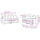 Ensemble de canapés 2 pcs avec coussins Marron Tissu
