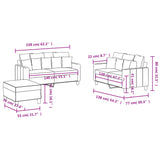 Ensemble de canapés 3 pcs avec coussins Gris clair Tissu