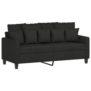 Ensemble de canapés 3 pcs avec coussins Noir Tissu