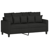 Ensemble de canapés 3 pcs avec coussins Noir Tissu