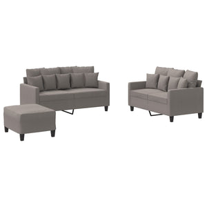 Ensemble de canapés 3 pcs avec coussins Taupe Tissu
