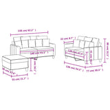 Ensemble de canapés 3 pcs avec coussins Taupe Tissu