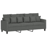 Ensemble de canapés 2 pcs avec coussins Gris foncé Tissu