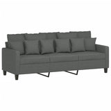 Ensemble de canapés 3 pcs avec coussins Gris foncé Tissu