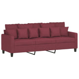 Ensemble de canapés 3 pcs avec coussins Rouge bordeaux Tissu