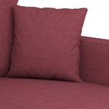 Ensemble de canapés 3 pcs avec coussins Rouge bordeaux Tissu