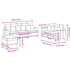 Ensemble de canapés 3 pcs avec coussins Rouge bordeaux Tissu