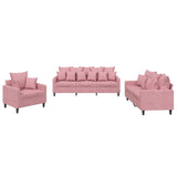 Ensemble de canapés 3 pcs avec coussins Rose Velours