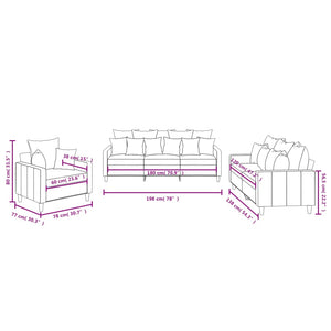 Ensemble de canapés 3 pcs avec coussins Rose Velours