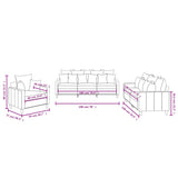 Ensemble de canapés 3 pcs avec coussins Rose Velours