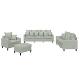 Ensemble de canapés 4 pcs avec coussins Gris clair Velours