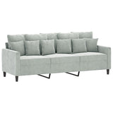 Ensemble de canapés 4 pcs avec coussins Gris clair Velours