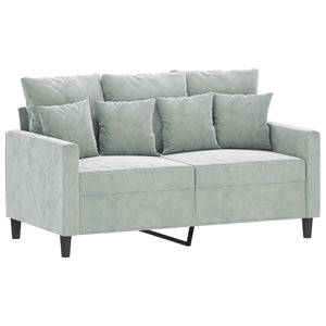 Ensemble de canapés 4 pcs avec coussins Gris clair Velours