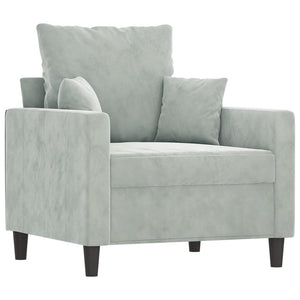 Ensemble de canapés 4 pcs avec coussins Gris clair Velours