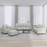 Ensemble de canapés 4 pcs avec coussins Gris clair Velours