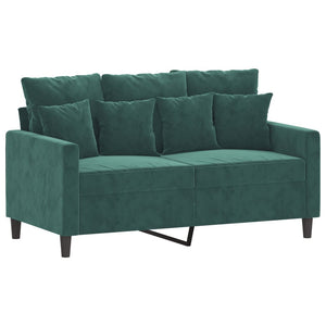 Ensemble de canapés 4 pcs avec coussins Vert foncé Velours