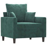 Ensemble de canapés 4 pcs avec coussins Vert foncé Velours