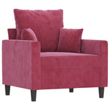 Ensemble de canapés 4 pcs avec coussins Rouge bordeaux Velours