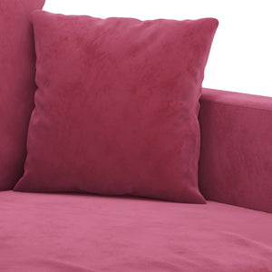 Ensemble de canapés 4 pcs avec coussins Rouge bordeaux Velours