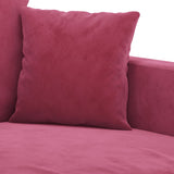 Ensemble de canapés 4 pcs avec coussins Rouge bordeaux Velours