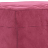 Ensemble de canapés 4 pcs avec coussins Rouge bordeaux Velours