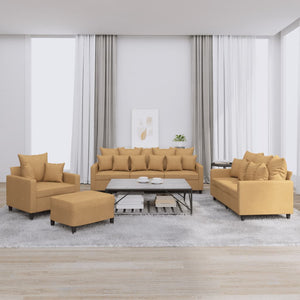 Ensemble de canapés 4 pcs avec coussins Marron Velours