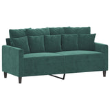 Ensemble de canapés 3 pcs avec coussins Vert foncé Velours