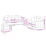 Ensemble de canapés 3 pcs avec coussins Rose Velours