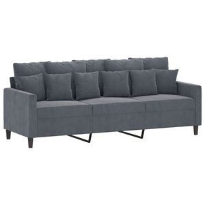 Ensemble de canapés 2 pcs avec coussins Gris foncé Velours