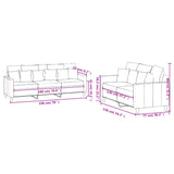 Ensemble de canapés 2 pcs avec coussins Rose Velours
