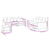 Ensemble de canapés 3 pcs avec coussins Gris foncé Velours