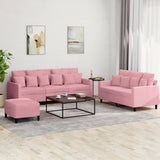 Ensemble de canapés 3 pcs avec coussins Rose Velours