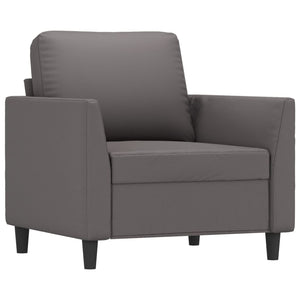 Ensemble de canapés 4 pcs avec coussins Gris Similicuir