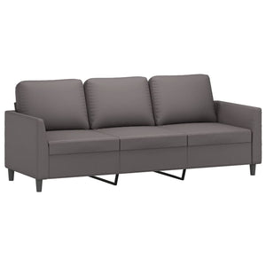 Ensemble de canapés 4 pcs avec coussins Gris Similicuir