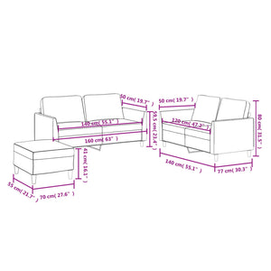 Ensemble de canapés 3 pcs avec coussins Noir Similicuir