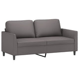 Ensemble de canapés 3 pcs avec coussins Gris Similicuir