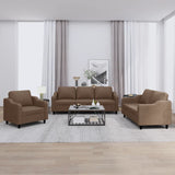 Ensemble de canapés 3 pcs avec coussins Marron Tissu