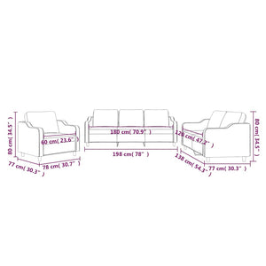 Ensemble de canapés 3 pcs avec coussins Rouge bordeaux Tissu