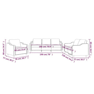 Ensemble de canapés 3 pcs avec coussins Taupe Tissu