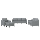 Ensemble de canapés 4 pcs avec coussins Gris clair Tissu