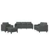 Ensemble de canapés 4 pcs avec coussins Gris foncé Tissu