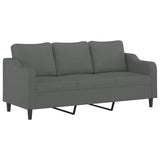 Ensemble de canapés 4 pcs avec coussins Gris foncé Tissu