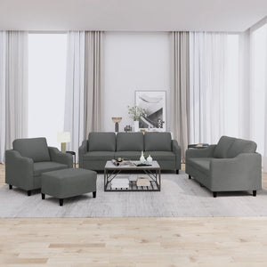 Ensemble de canapés 4 pcs avec coussins Gris foncé Tissu