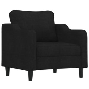 Ensemble de canapés 4 pcs avec coussins Noir Tissu