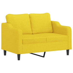 Ensemble de canapés 4 pcs avec coussins Jaune clair Tissu