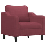 Ensemble de canapés 4 pcs avec coussins Rouge bordeaux Tissu