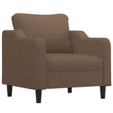 Ensemble de canapés 3 pcs avec coussins marron tissu