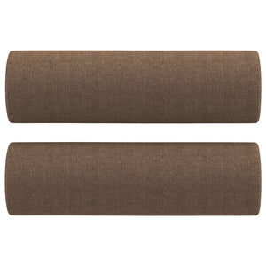 Ensemble de canapés 3 pcs avec coussins marron tissu