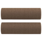 Ensemble de canapés 3 pcs avec coussins marron tissu