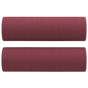 Ensemble de canapés 3 pcs avec coussins rouge bordeaux tissu